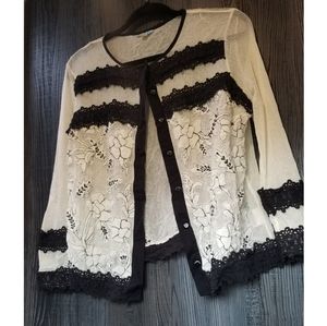 Black & white Anthropologie Leifnotes top